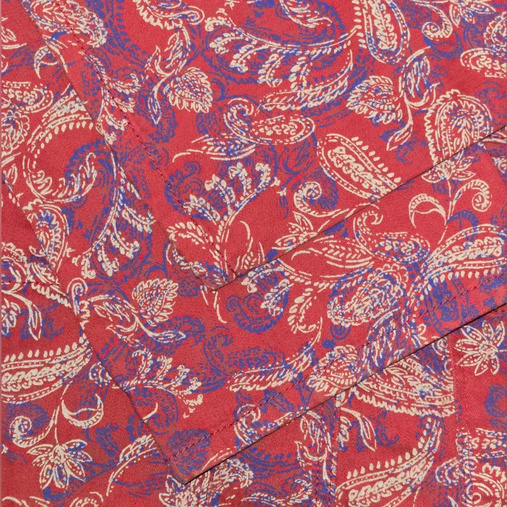 Bandolino Mandie Red Paisley‎ Corduroy High Rise Straight Leg Pants Plus Size 14